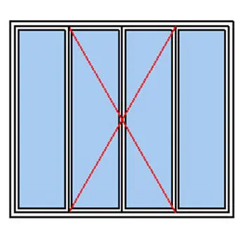 Fenêtre PVC 2 vantaux et 2 Fixes