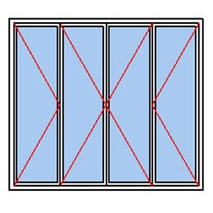 Fenêtre ou Porte-Fenêtre Bois 4 vantaux