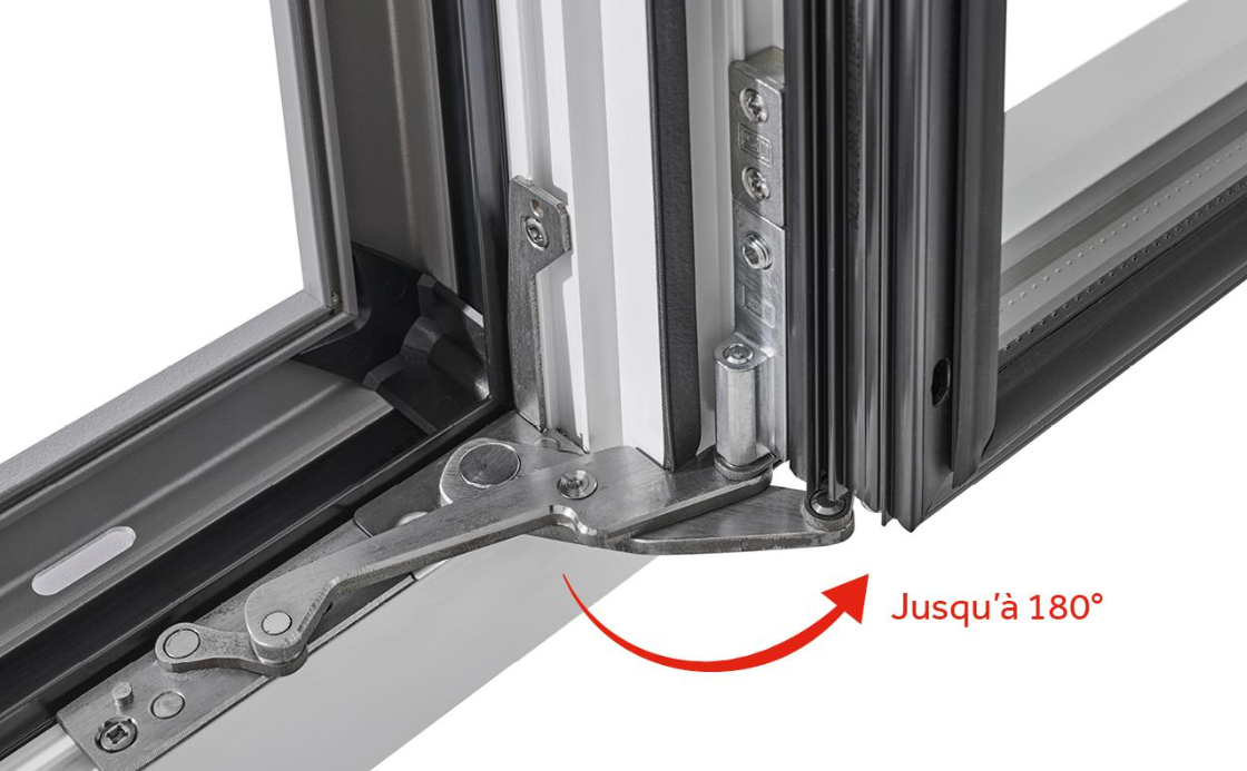 Ouverture fenêtre aluminium 180°