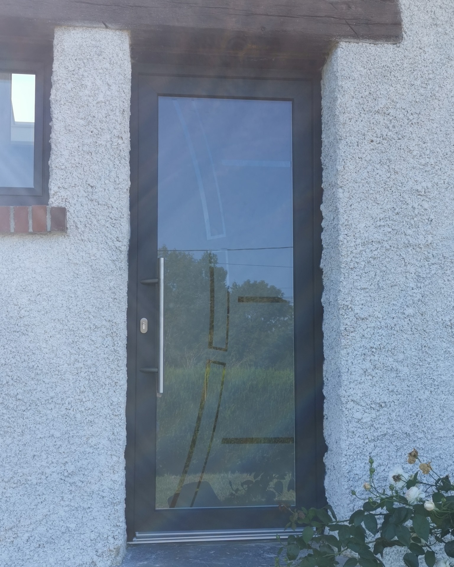 Porte d'entrée PVC vitrée Gris Anthracite Porte PVC Porte d'entrée Porte d'entrée vitrée Porte d'entrée vitrage verrissima Porte d'entrée contemporaine
