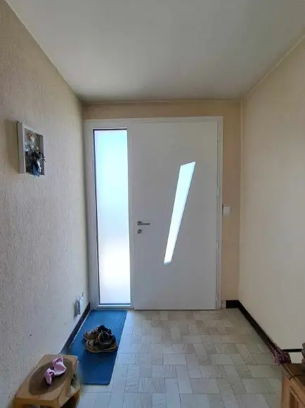 Porte d'entrée vue intérieure en Aluminium Porte d'entrée design en Aluminium avec fixe vitré